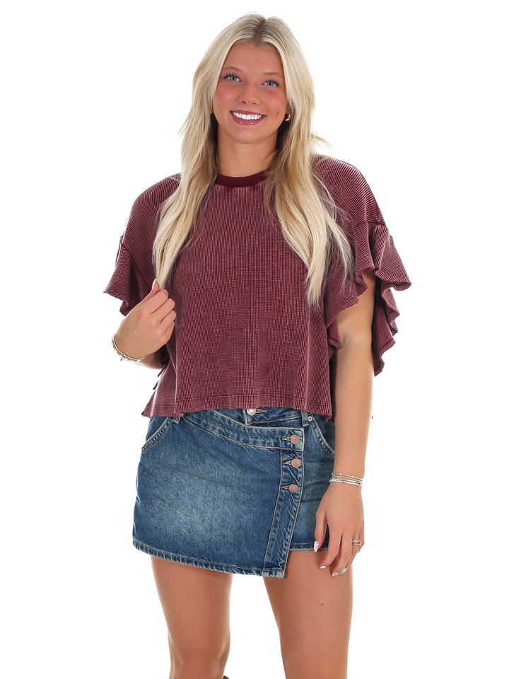 Morning Brew Waffle Knit Top