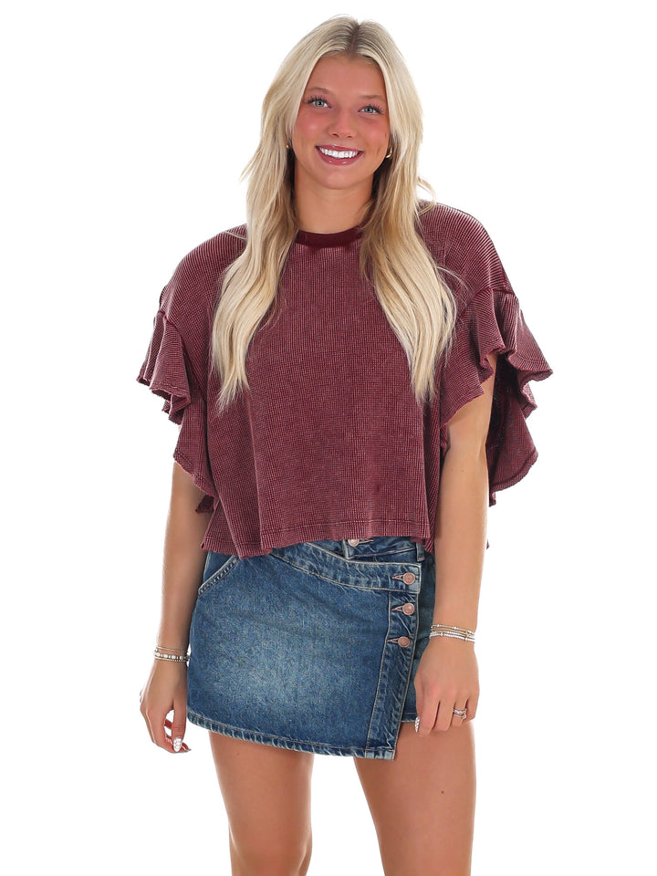 Morning Brew Waffle Knit Top