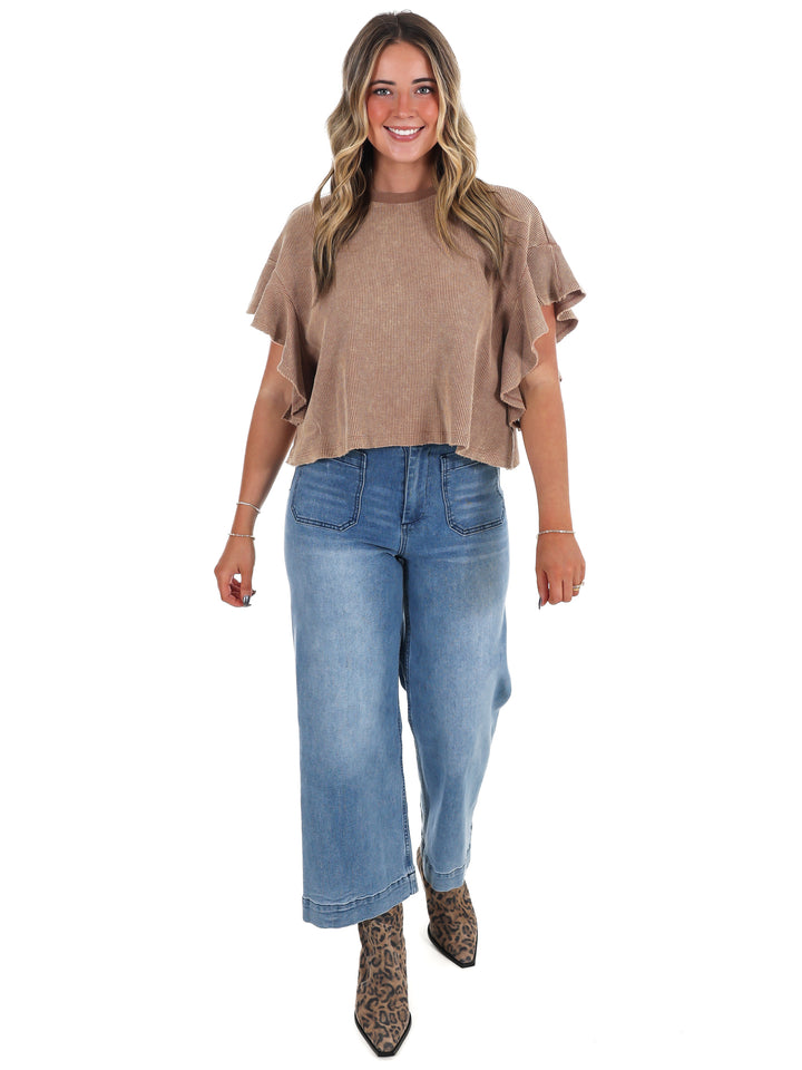 Morning Brew Waffle Knit Top