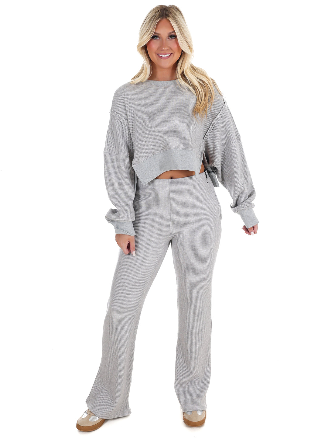 All Day Cozy Waffle Knit Sweater Set