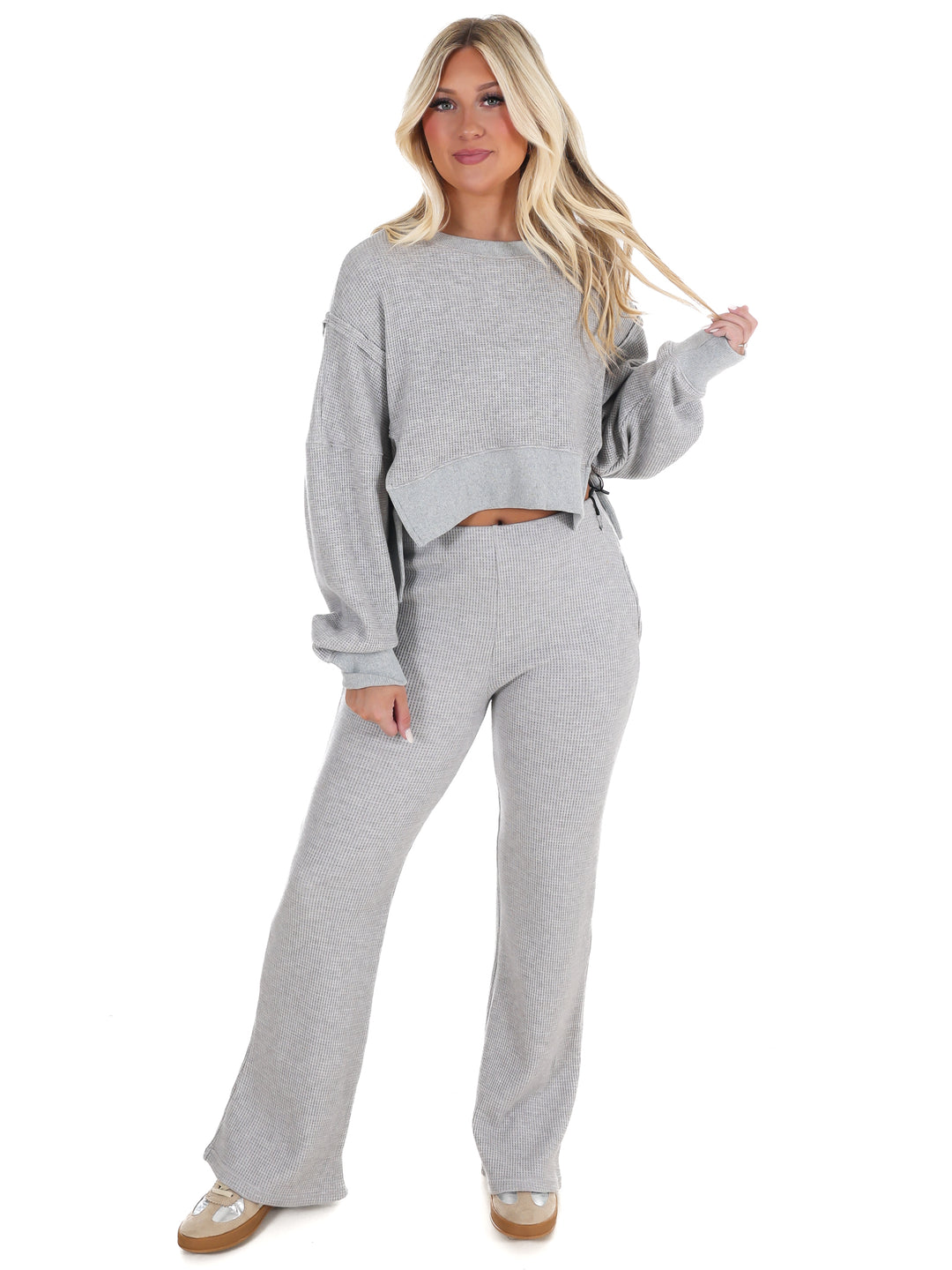 All Day Cozy Waffle Knit Sweater Set
