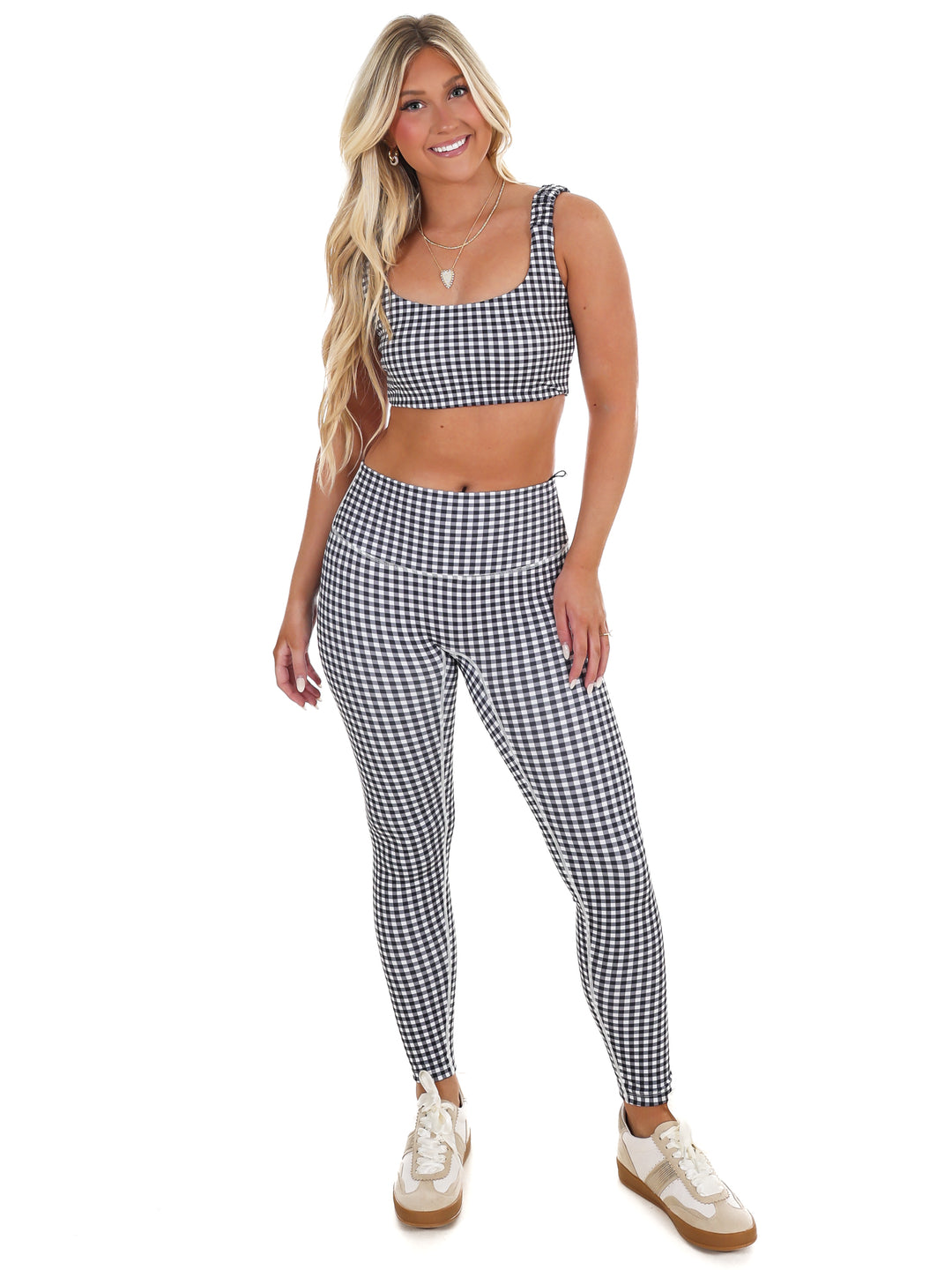 Gingham Glow Ruched Bra Top