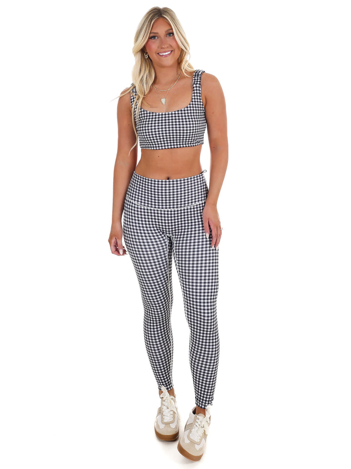 Gingham Glow Ruched Bra Top