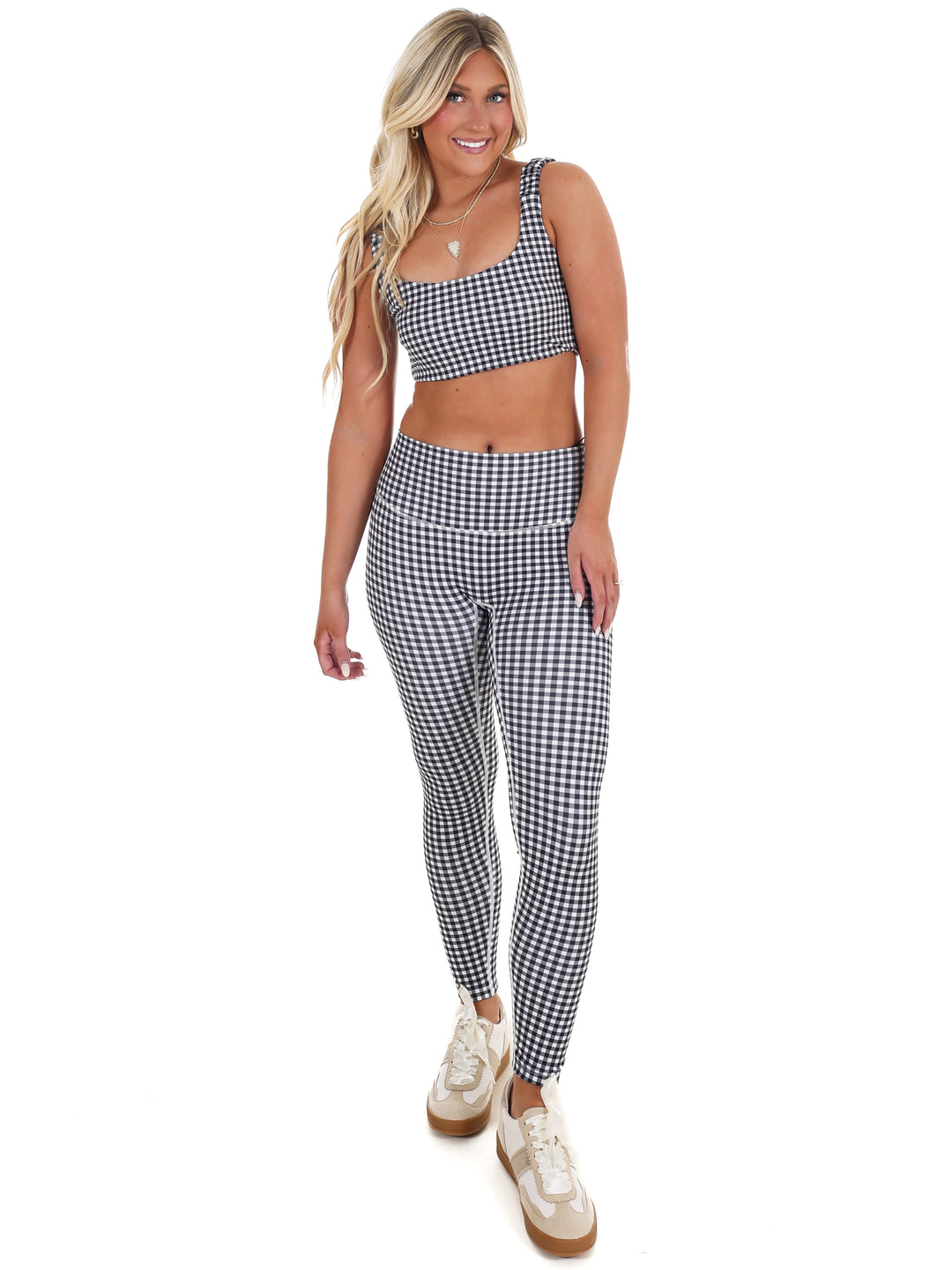 Gingham Glow Ruched Bra Top