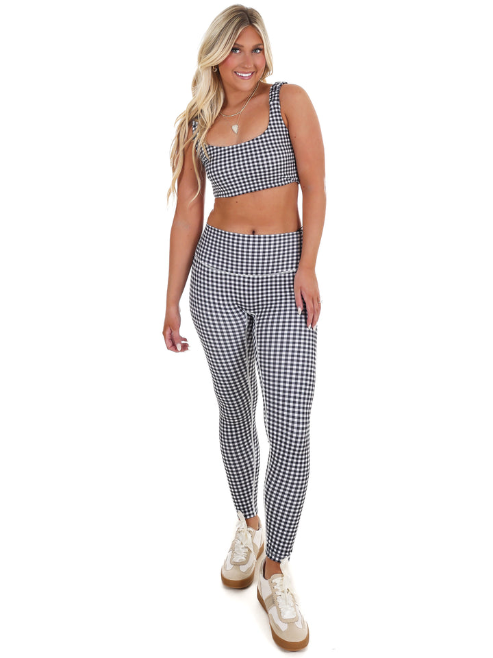 Gingham Glow Ruched Bra Top