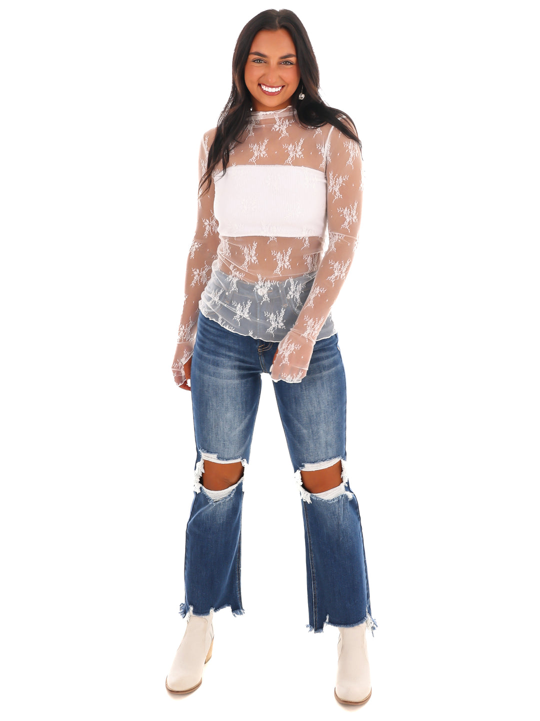 Become Your Best Mesh Lace Top