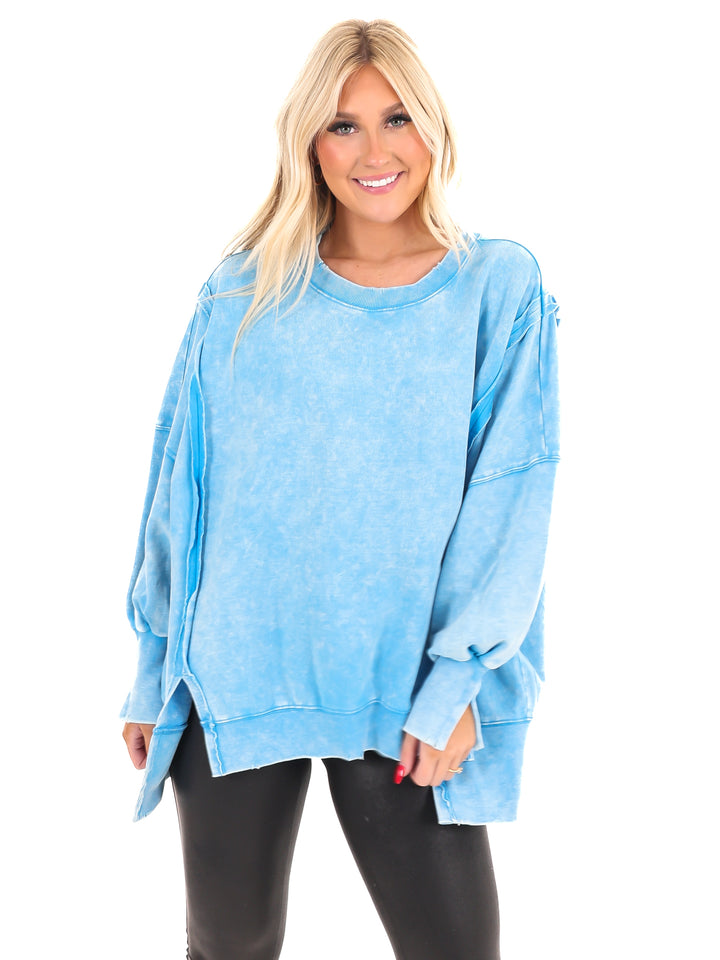 Lovely Life Acid Wash Sweatshirt