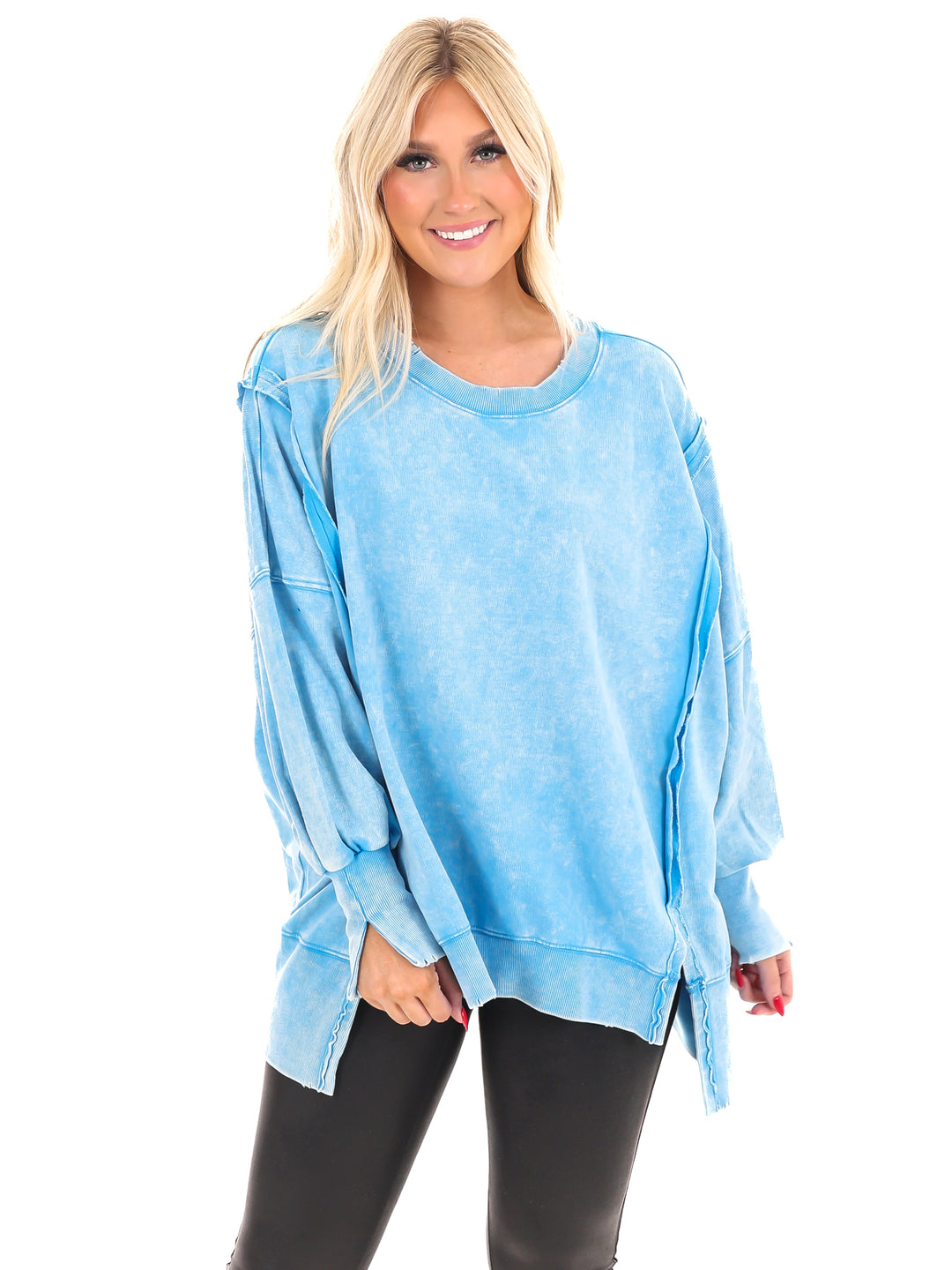 Lovely Life Acid Wash Sweatshirt