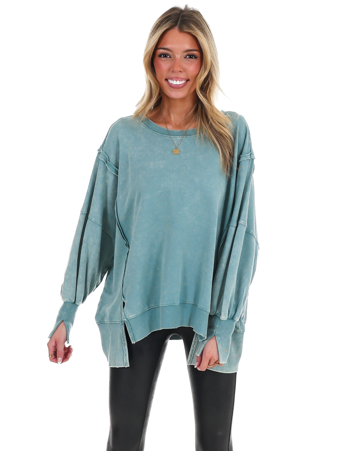 Lovely Life Acid Wash Sweatshirt