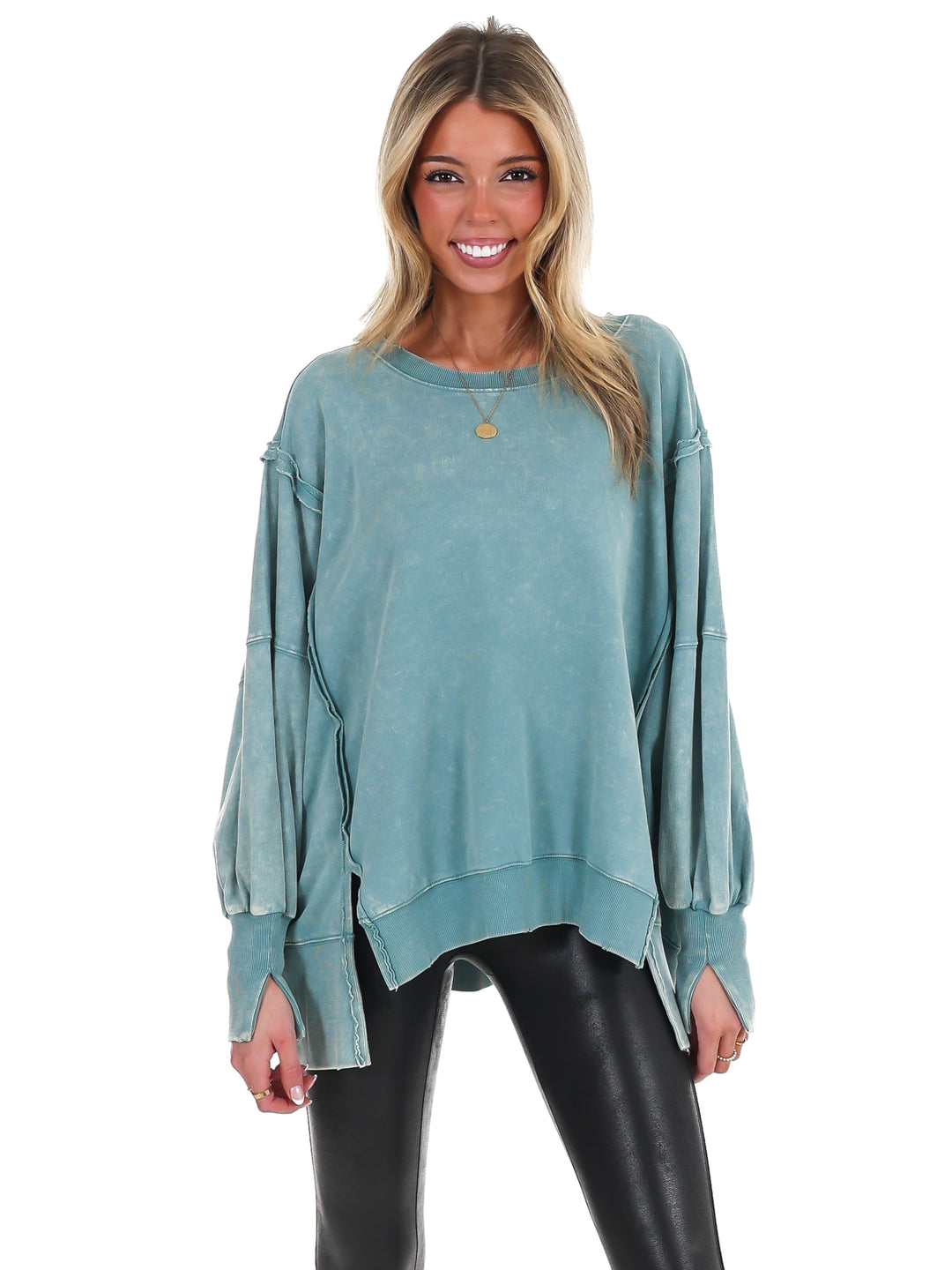 Lovely Life Acid Wash Sweatshirt