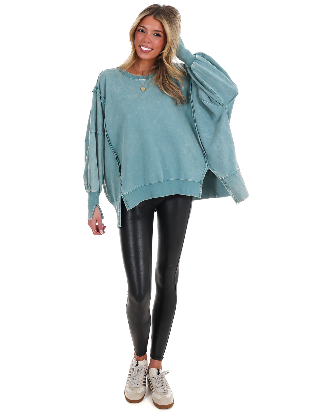 Lovely Life Acid Wash Sweatshirt