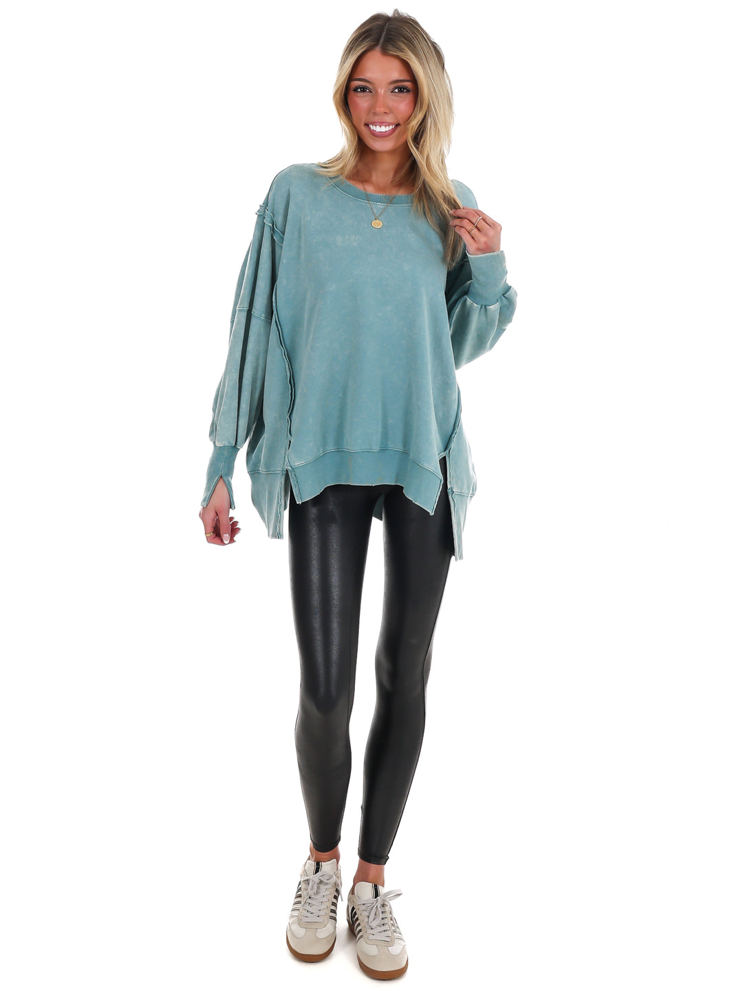 Lovely Life Acid Wash Sweatshirt