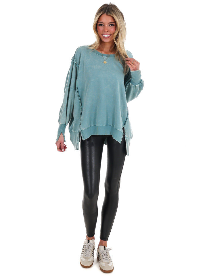 Lovely Life Acid Wash Sweatshirt