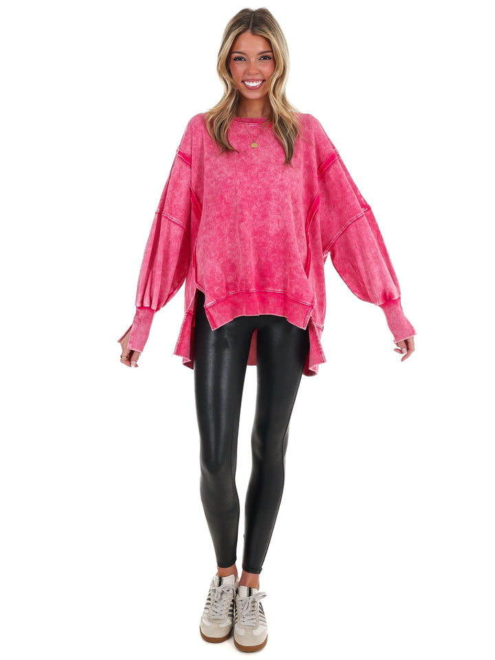 Lovely Life Acid Wash Sweatshirt