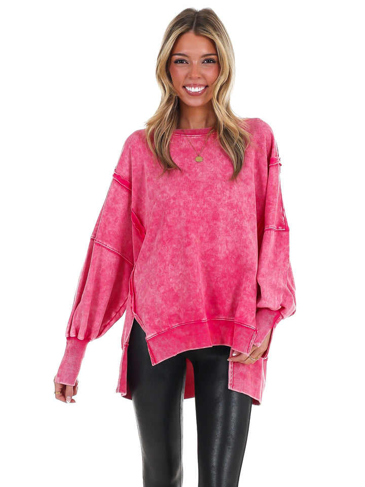 Lovely Life Acid Wash Sweatshirt