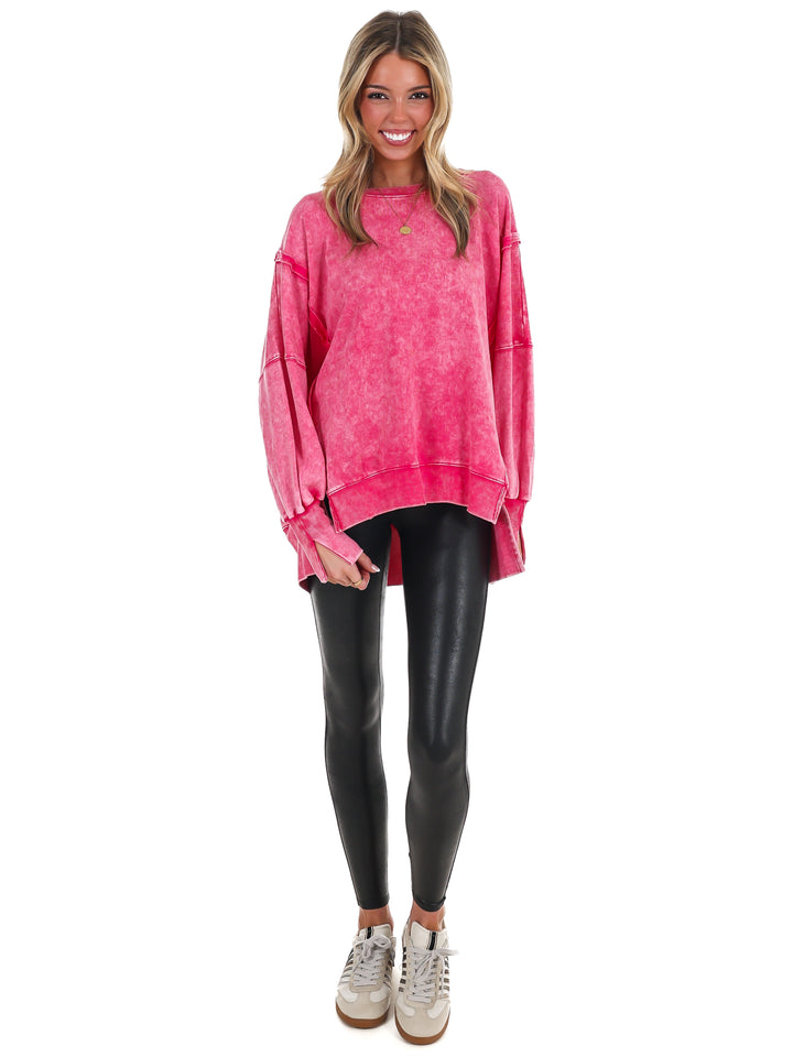 Lovely Life Acid Wash Sweatshirt