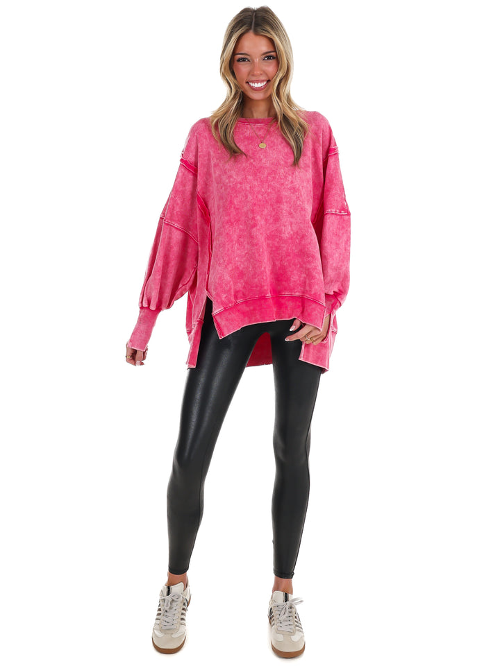 Lovely Life Acid Wash Sweatshirt