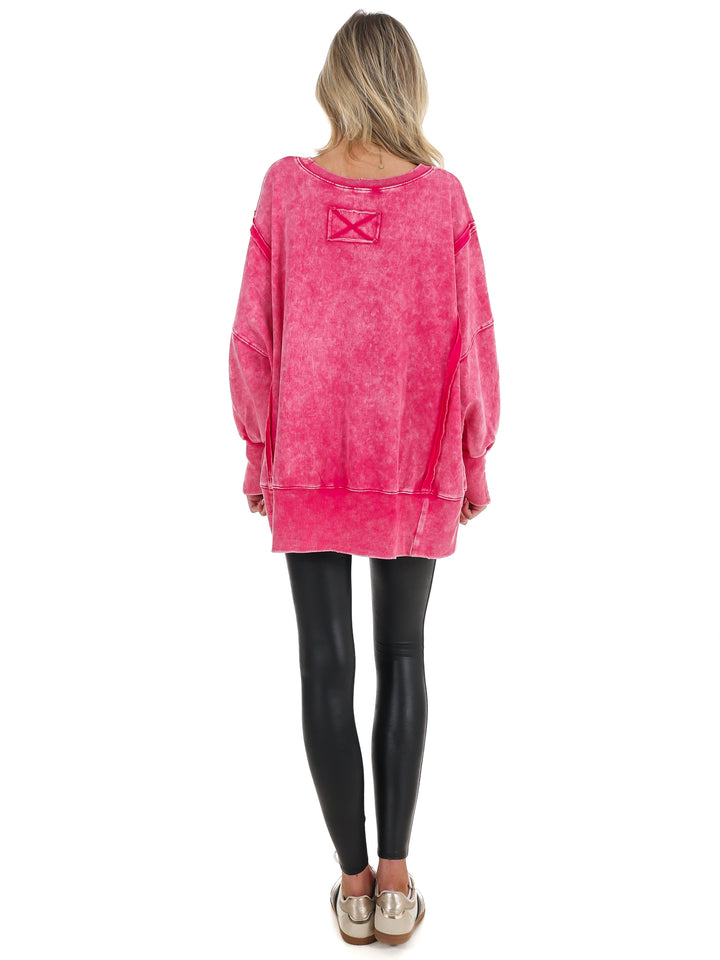 Lovely Life Acid Wash Sweatshirt