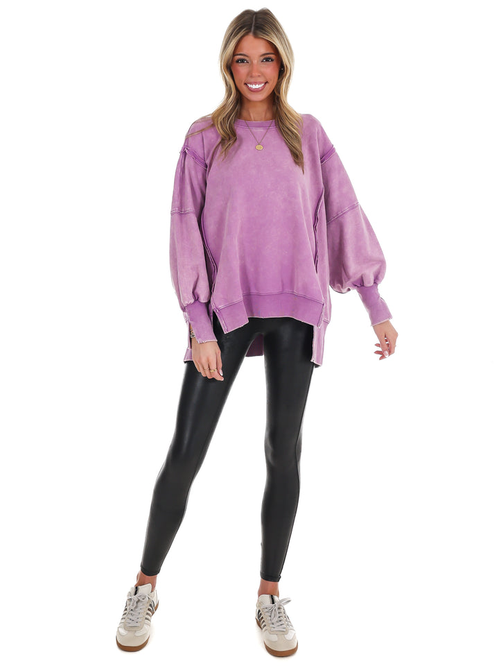 Lovely Life Acid Wash Sweatshirt