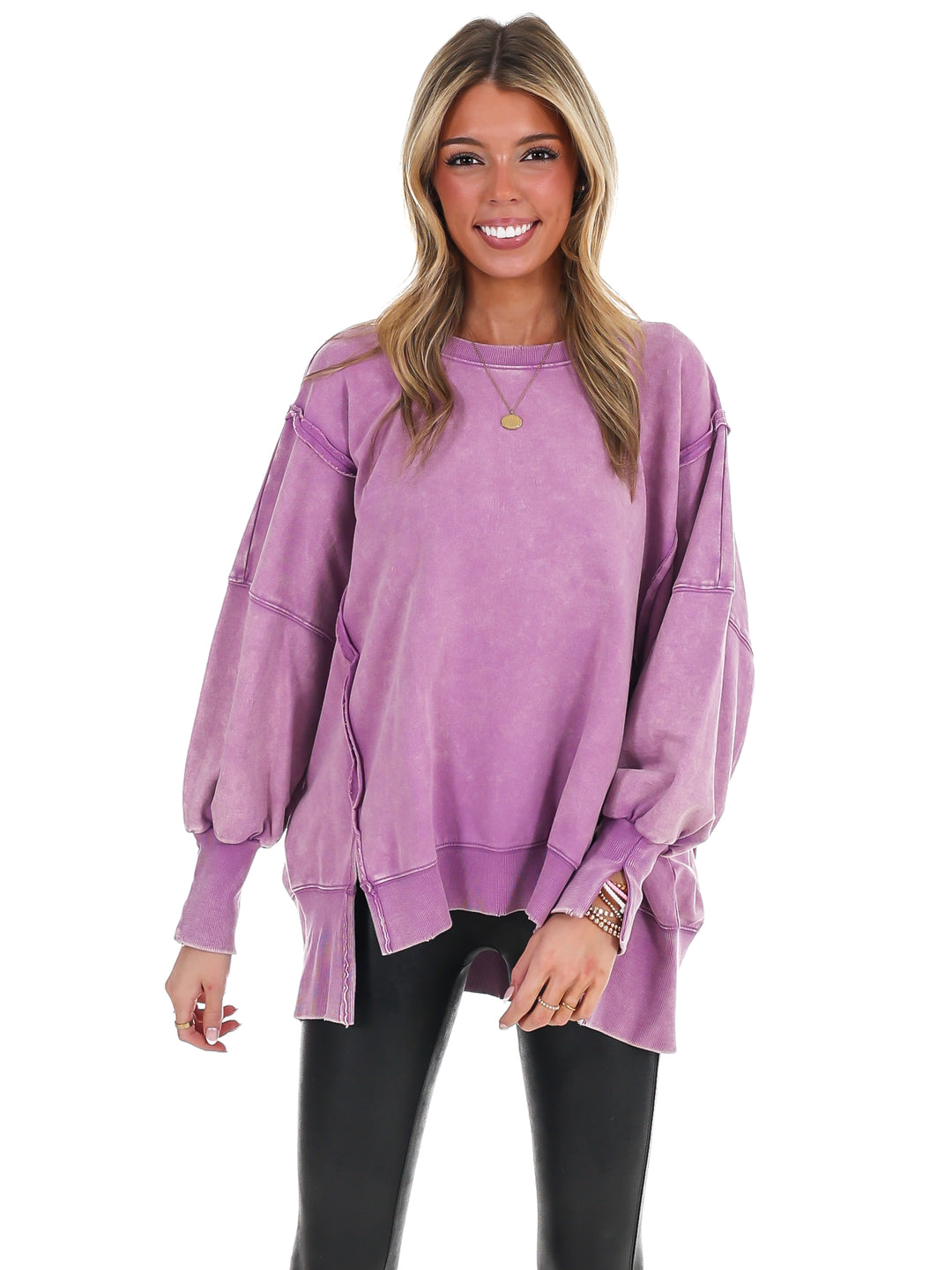 Lovely Life Acid Wash Sweatshirt