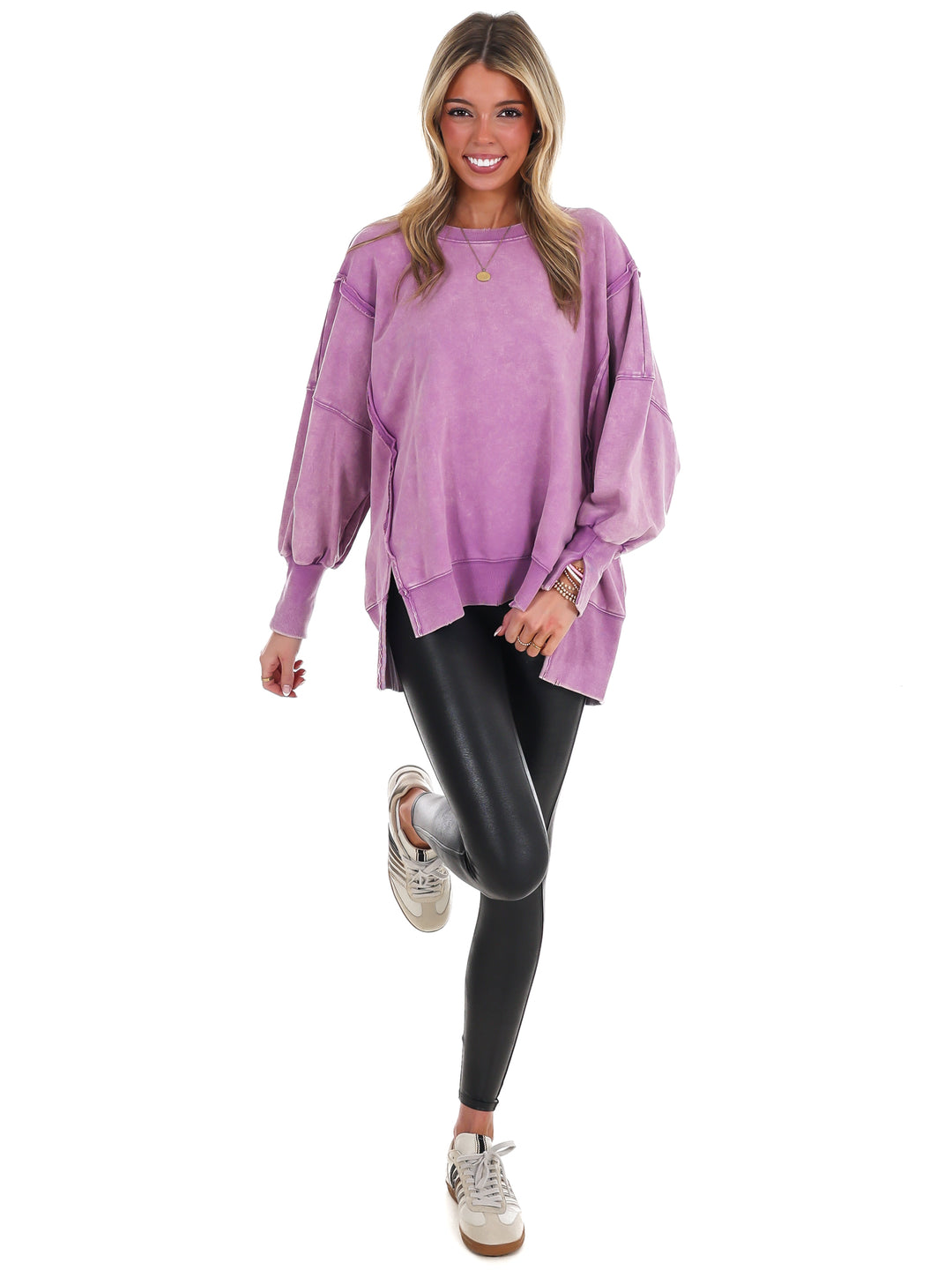 Lovely Life Acid Wash Sweatshirt