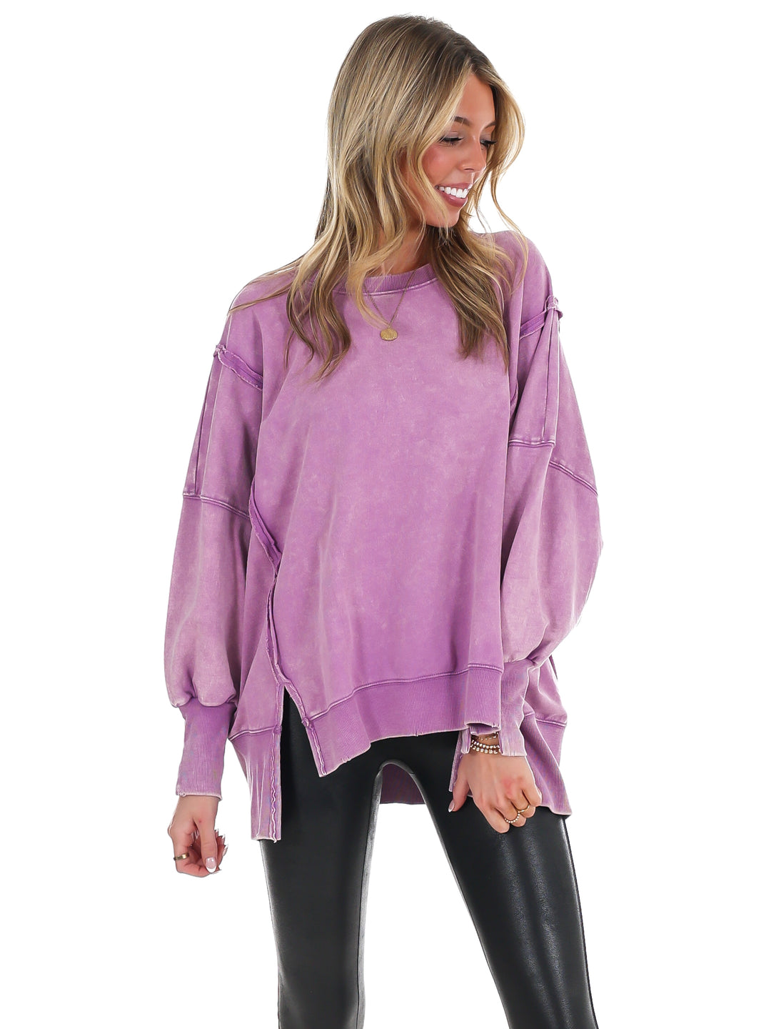 Lovely Life Acid Wash Sweatshirt