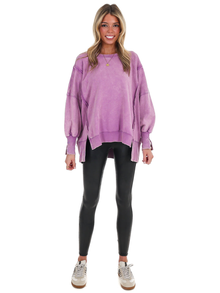 Lovely Life Acid Wash Sweatshirt