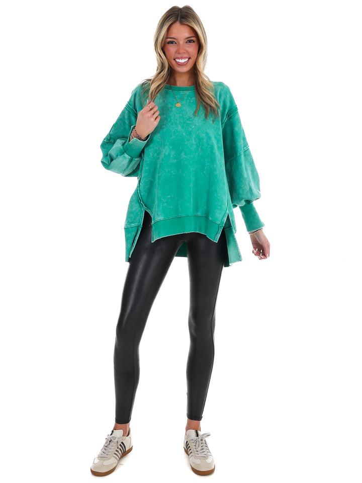 Lovely Life Acid Wash Sweatshirt