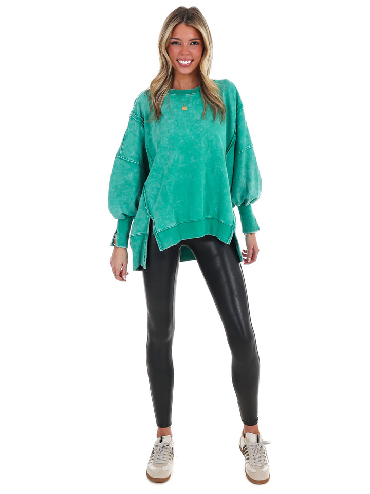 Lovely Life Acid Wash Sweatshirt