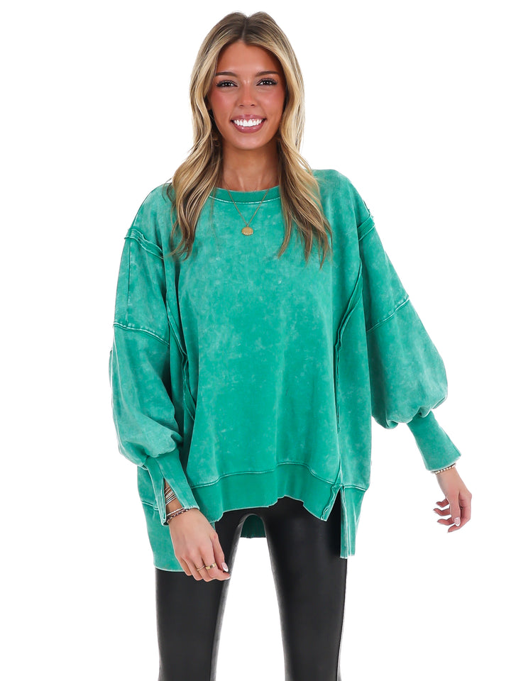 Lovely Life Acid Wash Sweatshirt