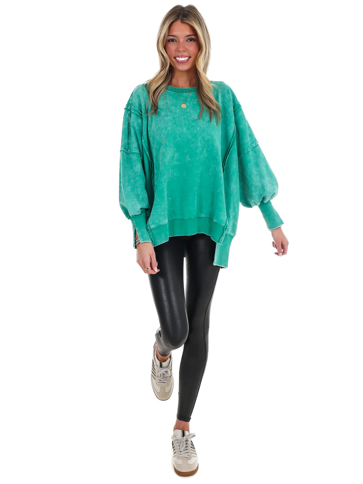 Lovely Life Acid Wash Sweatshirt