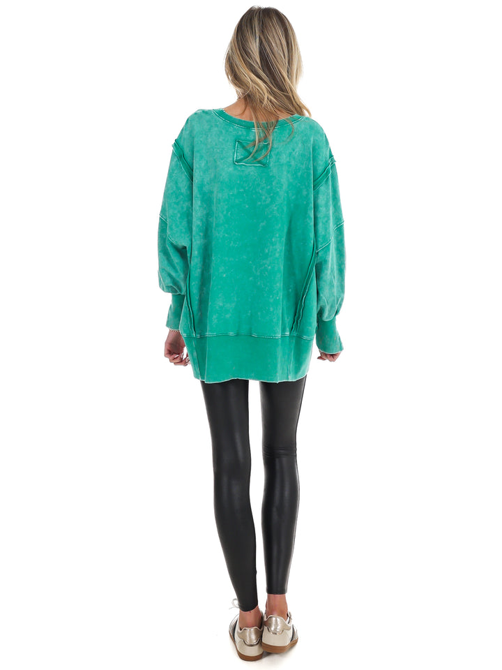 Lovely Life Acid Wash Sweatshirt