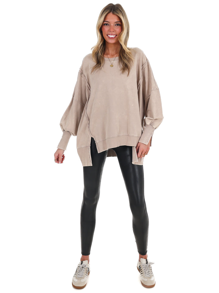 Lovely Life Acid Wash Sweatshirt