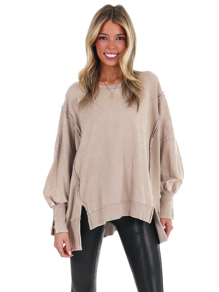 Lovely Life Acid Wash Sweatshirt