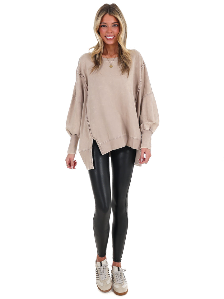 Lovely Life Acid Wash Sweatshirt