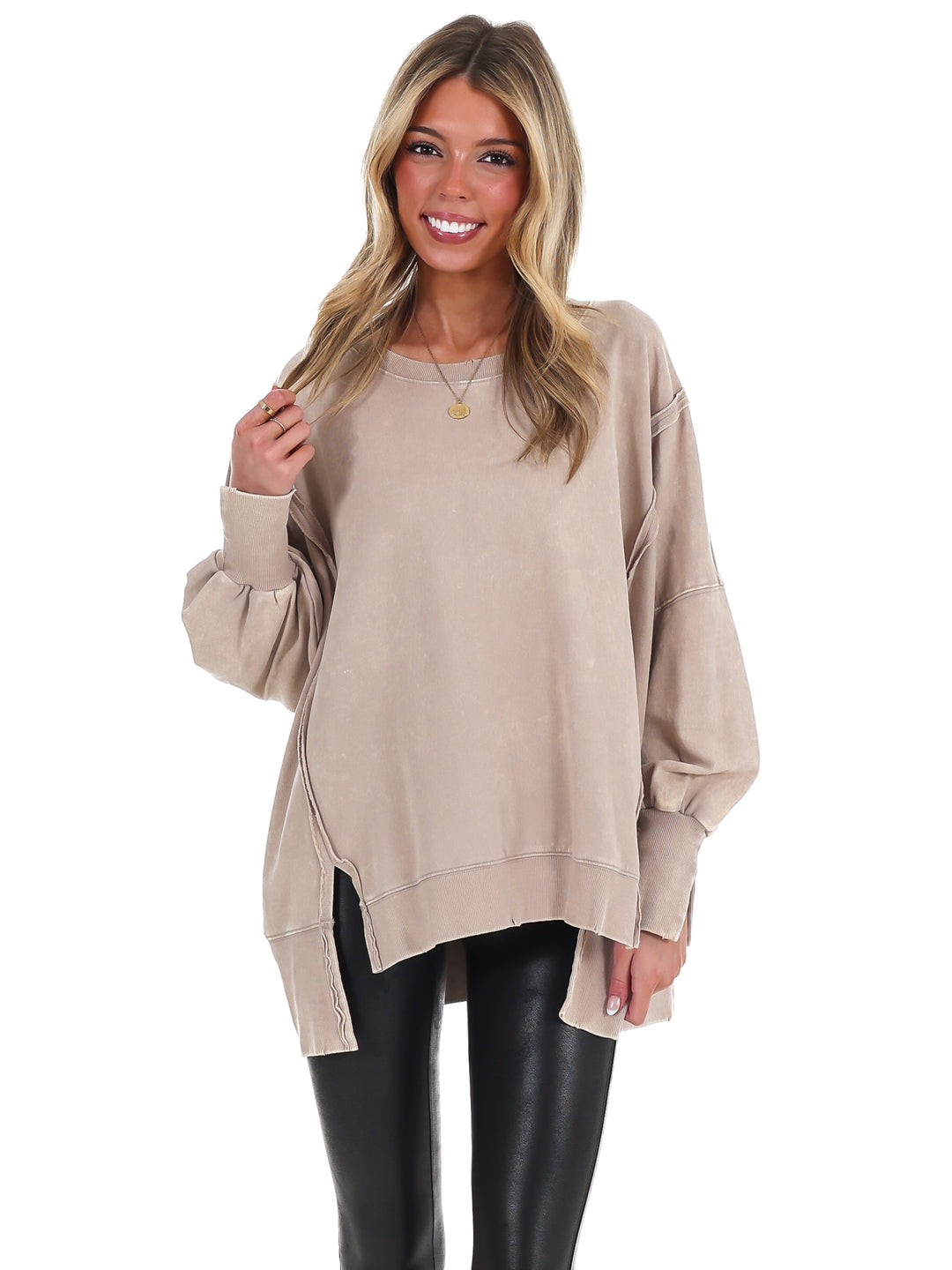 Lovely Life Acid Wash Sweatshirt