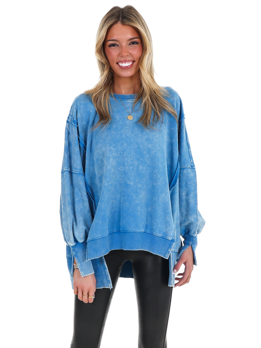 Lovely Life Acid Wash Sweatshirt