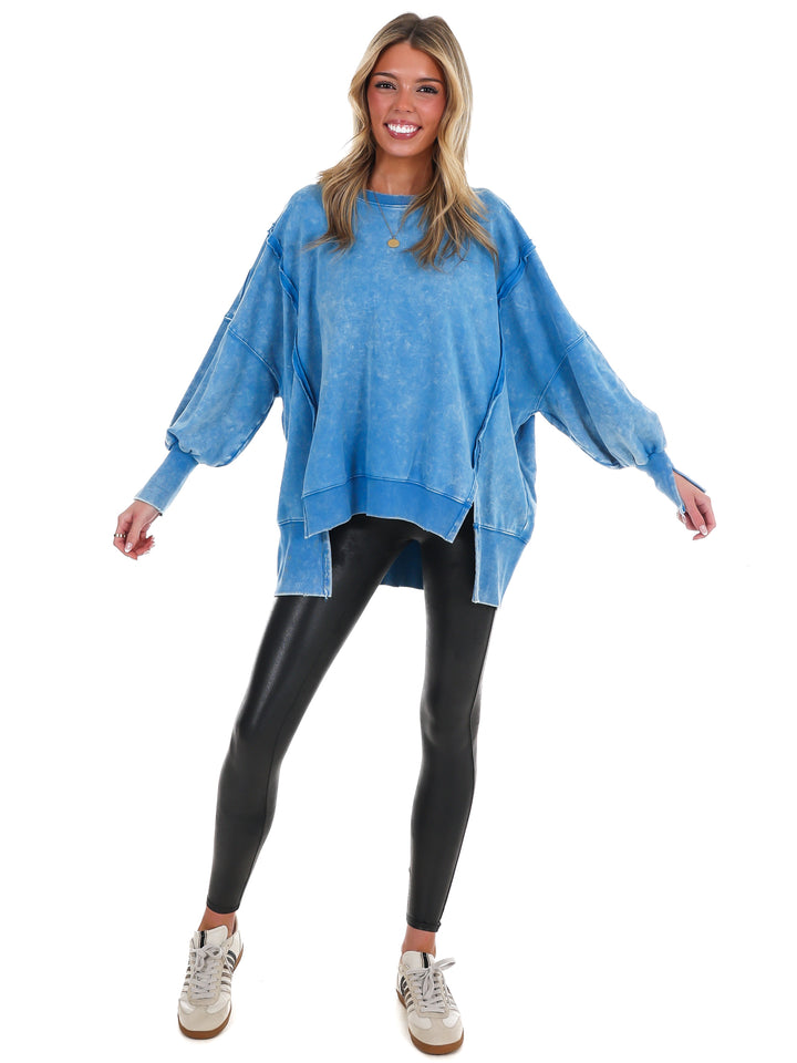 Lovely Life Acid Wash Sweatshirt