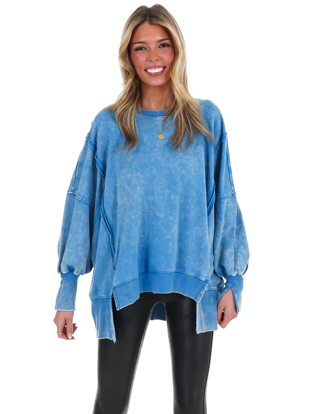 Lovely Life Acid Wash Sweatshirt
