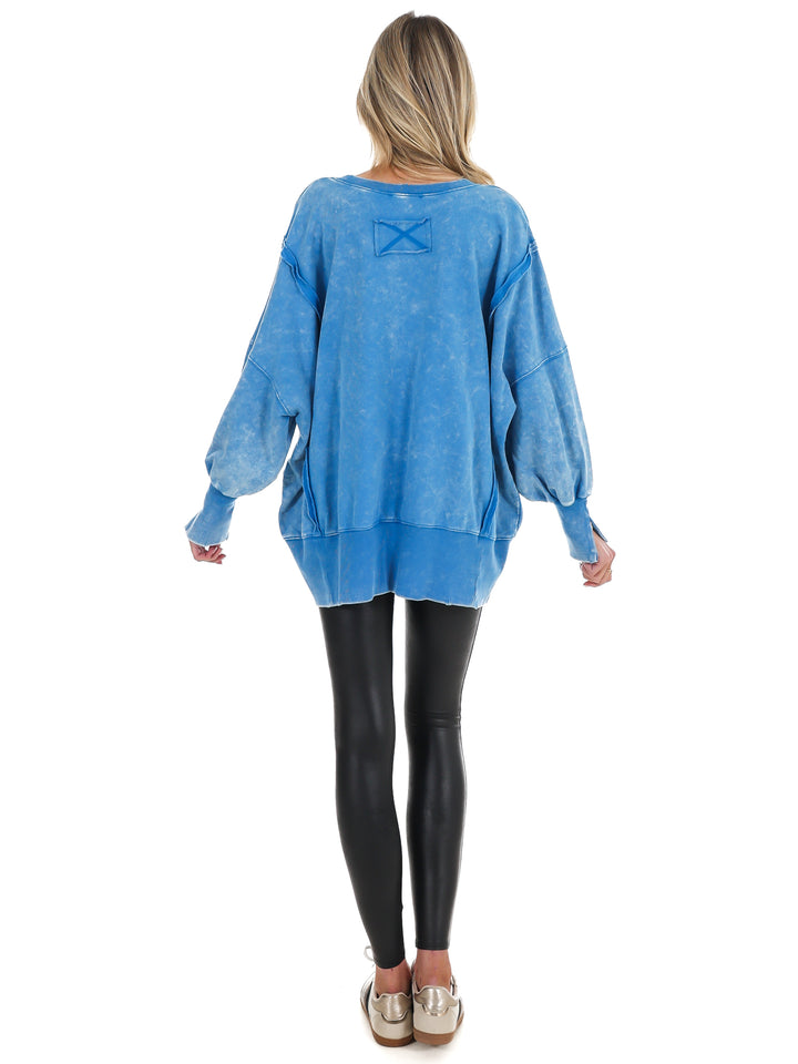 Lovely Life Acid Wash Sweatshirt