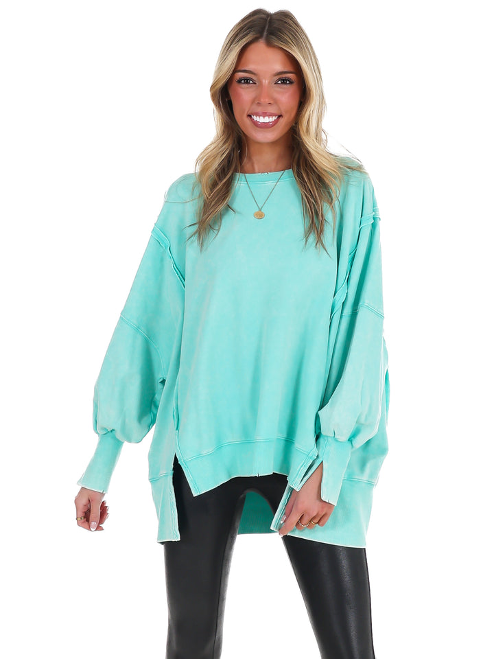 Lovely Life Acid Wash Sweatshirt