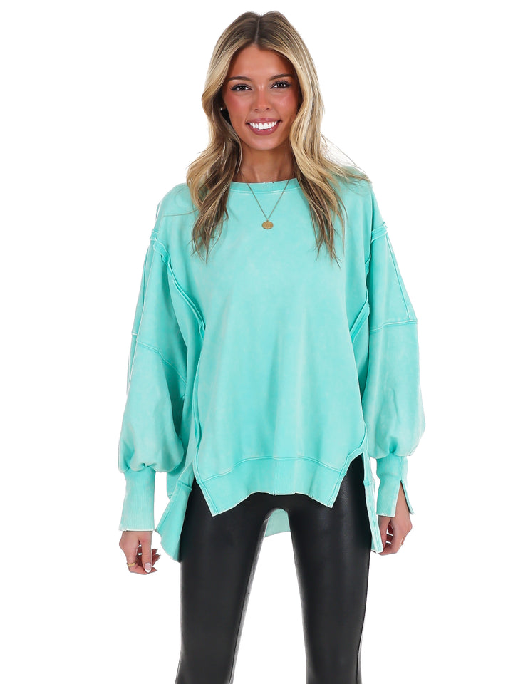 Lovely Life Acid Wash Sweatshirt