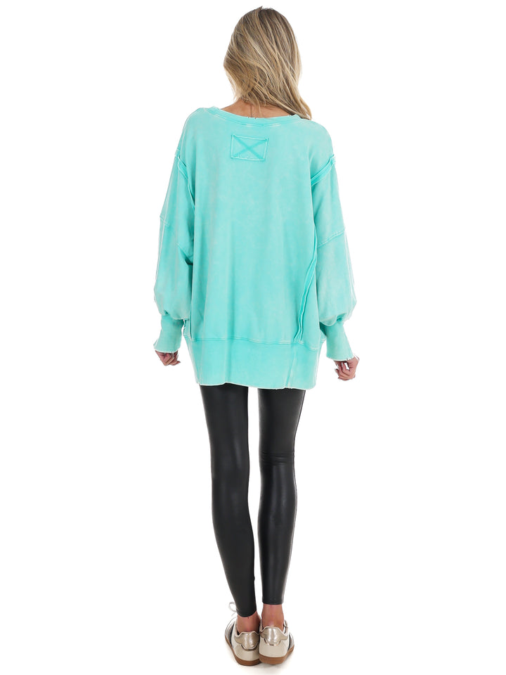 Lovely Life Acid Wash Sweatshirt