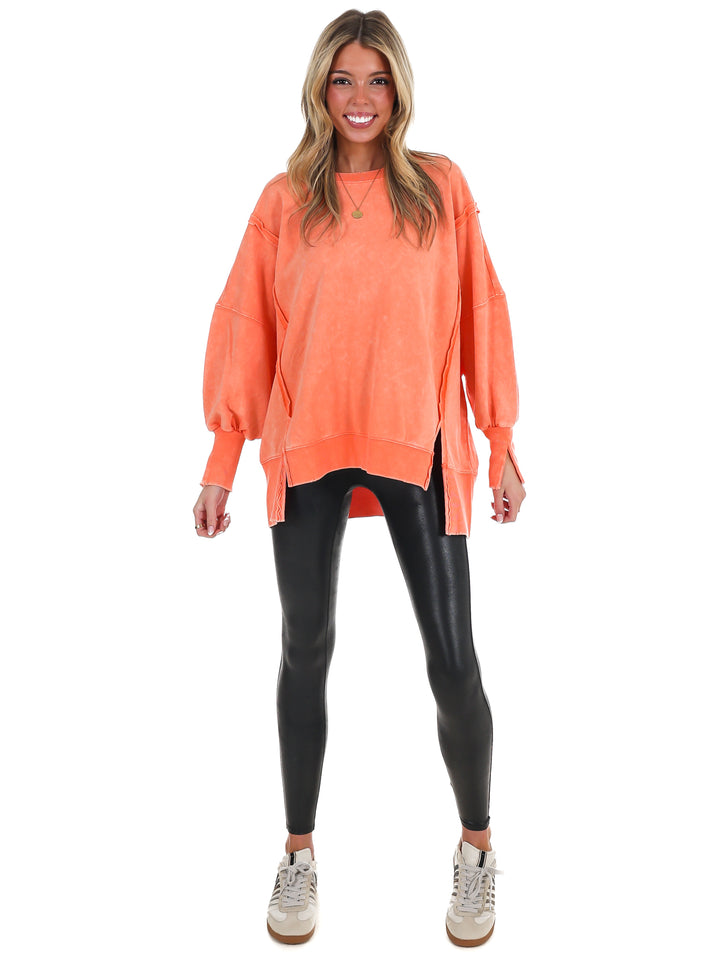 Lovely Life Acid Wash Sweatshirt