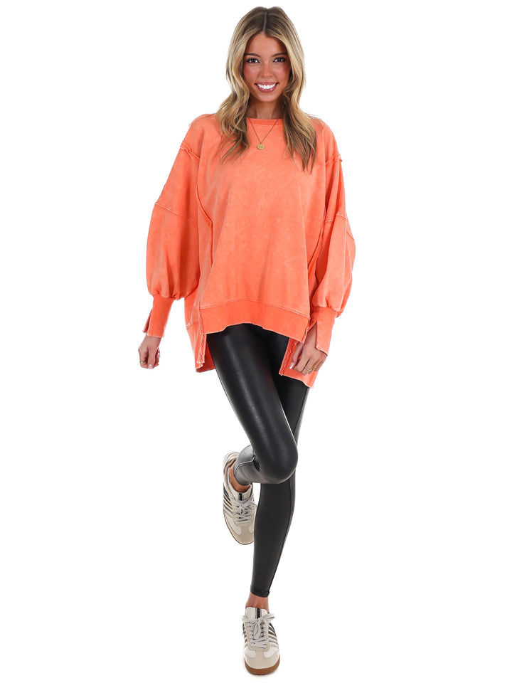 Lovely Life Acid Wash Sweatshirt