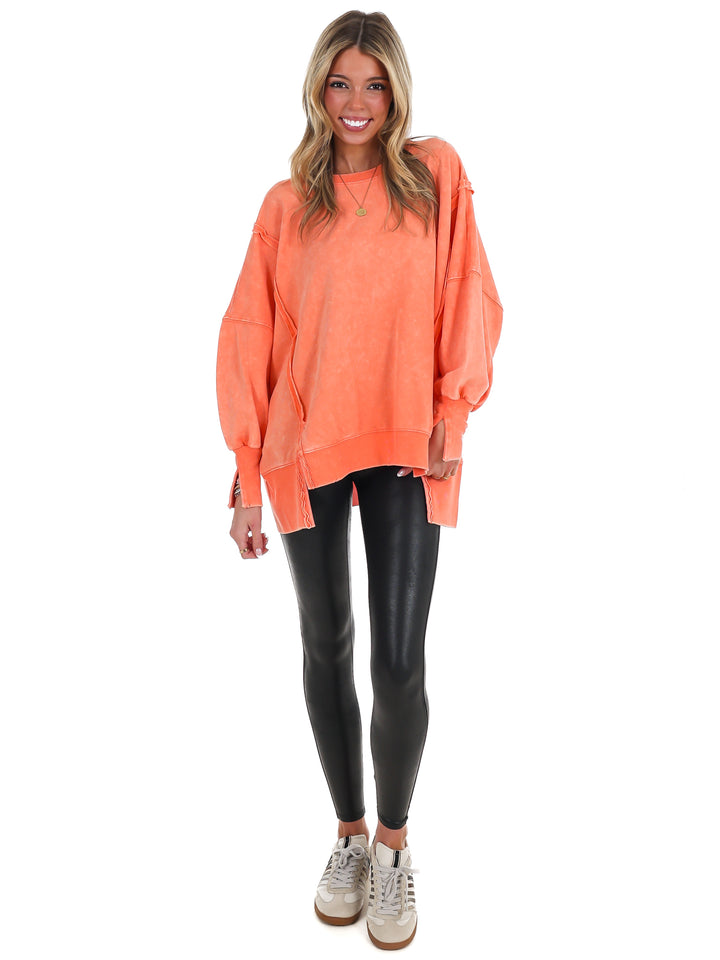 Lovely Life Acid Wash Sweatshirt