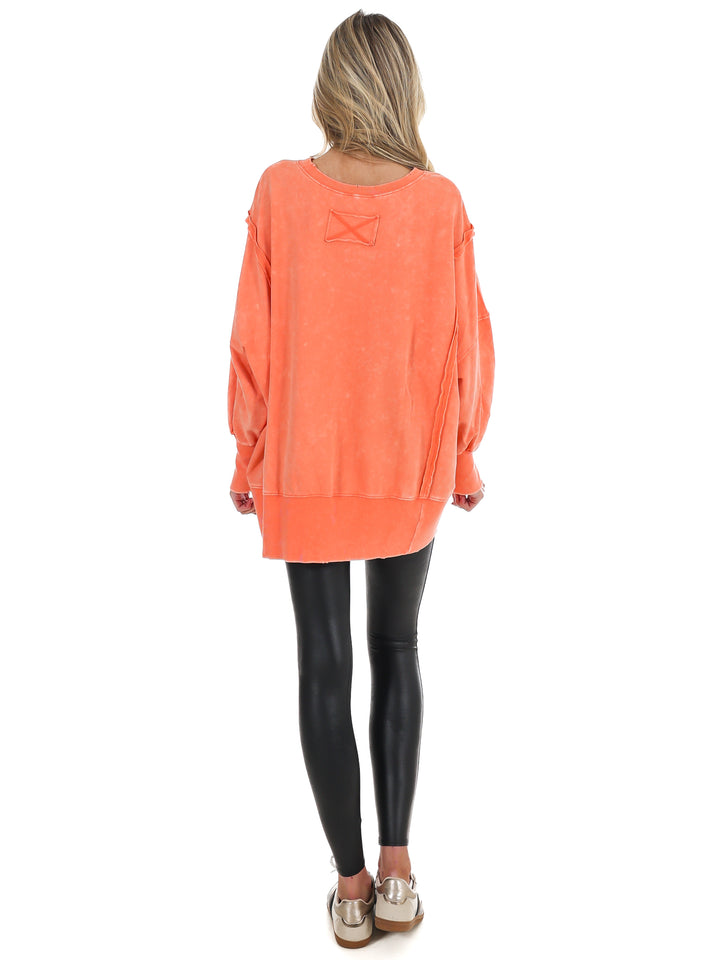 Lovely Life Acid Wash Sweatshirt