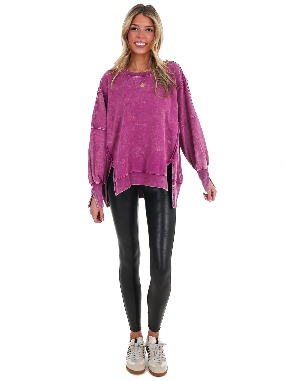 Lovely Life Acid Wash Sweatshirt