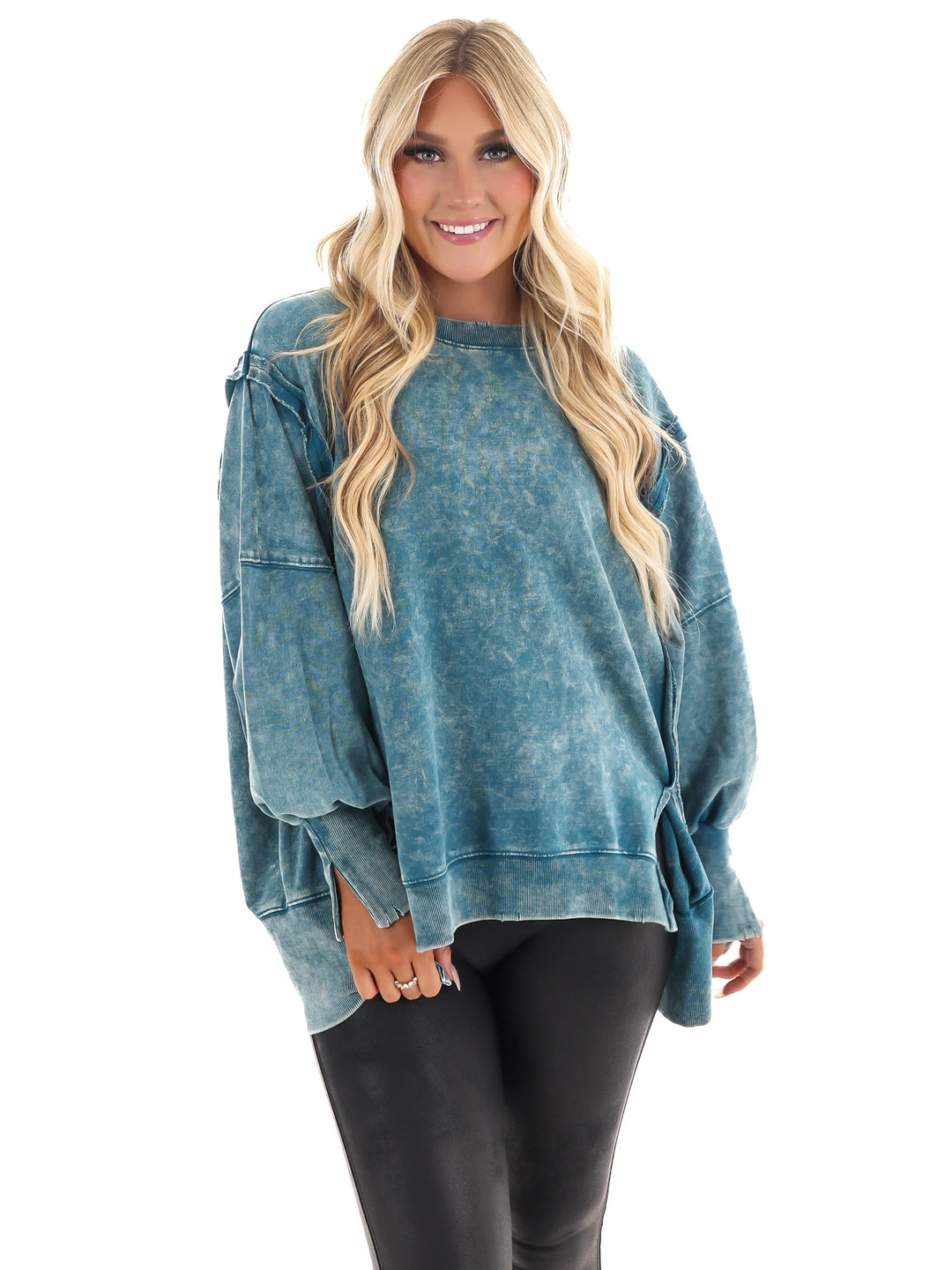 Lovely Life Acid Wash Sweatshirt