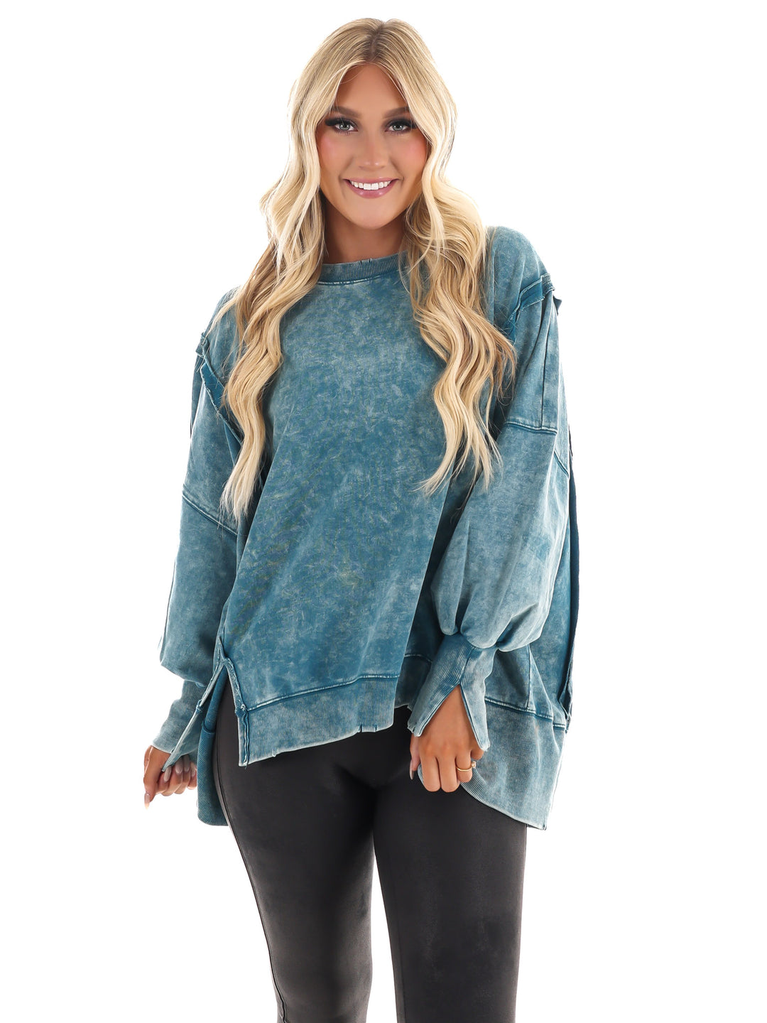 Lovely Life Acid Wash Sweatshirt